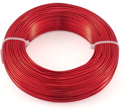PandaHall Alambre de aluminio de 328FT calibre 15 1.5mm alambre de aluminio artesanal para hacer joyería- rojo