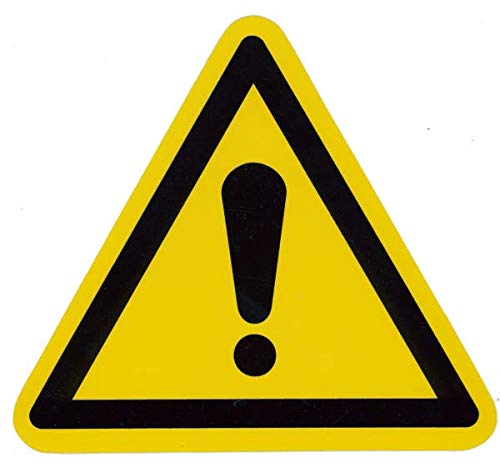 Warnaufkleber Warnzeichen Schild Dreieck Achtung Folie selbstklebend nach ISO 7010 20cm gelb made by MBS-SIGNS in Germany