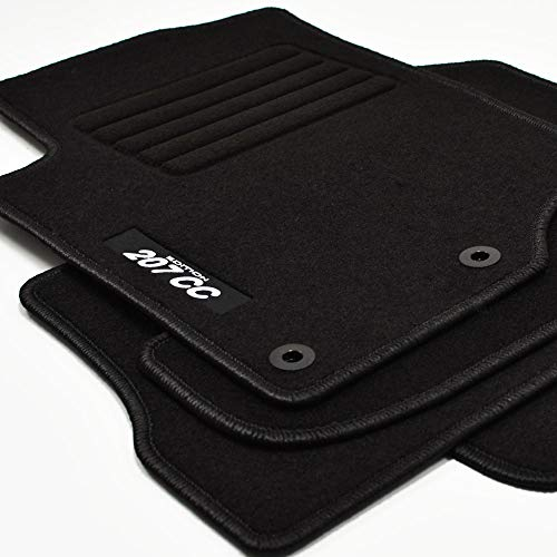 Mattenprofis Velours Logo Fußmatten passend für Peugeot 207 CC ab Bj.02/2007 - sw