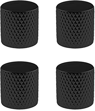 Create idea Lautstärkeregler, Metall, flach, für E-Gitarren und Bass, Schwarz, 4 Stück