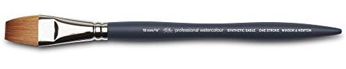 Winsor & Newton 5011619 Professional Watercolour Brush, Painting Brush for Watercolours with Synthetic Fibres, Ergonomic Handle, Durable and Dimensionally Stable, Short Handle, Single Stroke Brush,