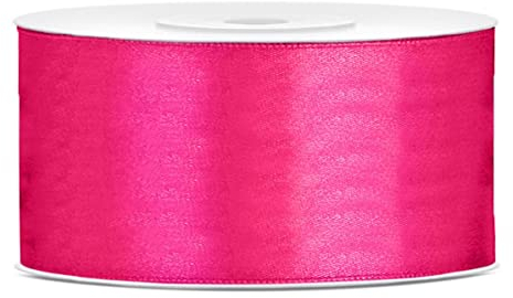 25 Meter Satinband Pink Band Breite 38mm Schleifenband Satin Dekoband Dunkelpink Geschenkband Deko Hochzeit Geschenkverpackung pinkes Band