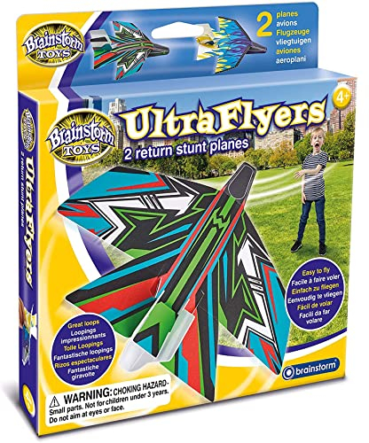 Brainstorm Toys UltraFlyers - 2 Stunt-Flugzeuge mit Loop- und Rücklaufaktion, Kunstfluggleiter für Kinder im Freien