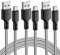 SCHITEC Câbles Micro USB 3M 3Pack Cable Micro USB 2.4A en TPE Câble Cordon Chargeur Micro USB Rapide pour Android, Kindle, Samsung Galaxy Huawei, Sony, Nexus, HTC, PS4