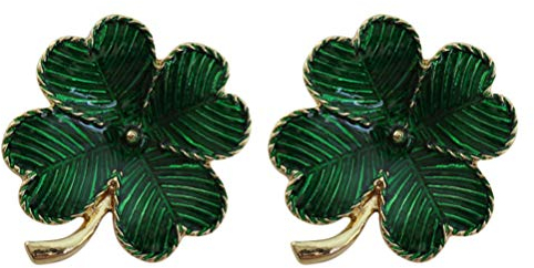 SOIMISS Broche trèfle à quatre feuilles Pin Vintage vert Shamrock Badge St Patricks Day Accessory Décor drôle irlandais