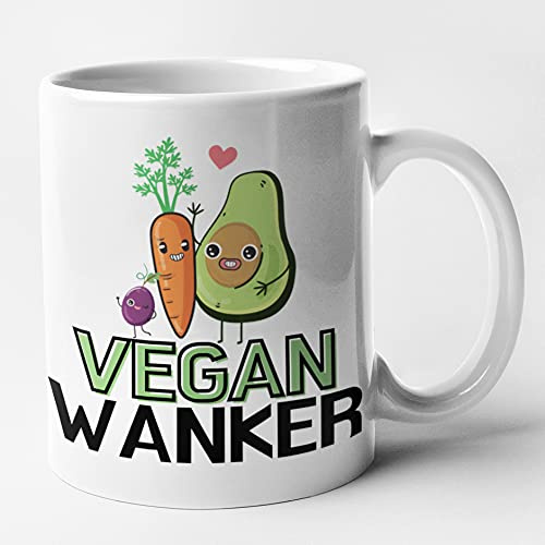 Vegan Wanker - Funny Rude Vegan Mug (White)