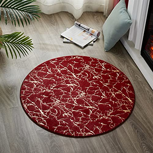 LIVEINU Rund Kunstpelz Hochflor Shaggy Teppiche Langflor Lammfell Shaggy Teppich Hochwertig Hohe Fadendichte Wasser Absorbierend Badezimmerteppich Für Wohnzimmer 90x90cm Weinrot