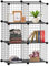Knight 6 Cube Interlocking Storage Rack | Metal Wire Mesh Shelves | Metal Wire Fence| Combination Display Stand Unit | Large Capacity | Free Rubber Mallet | 62 x 31 x 93 cm | Black