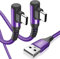 sweguard Cable USB C,[2 Pack 2m] 90 Grados 3,1AA Cargador Carga Rápida, Aleación Trenzado de Nylon Cable USB Tipo C Cargador para Móvil i Phone 15 Pro Samsung S24/S23/22/21 Huawei Xiaomi Pixel-Violeta