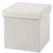 Large Ottoman Foldaway Storage Blanket Toy Box Bench Corduroy Pouffe Footstool Ottoman (White, 38cm x 38cm)