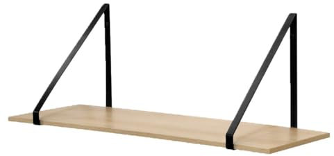 Calicosy - Étagère Murale Grande Profondeur - Décor Bois - Panneaux De Particules - Support Métal - Étagère À Fixer - Salon, Séjour, Chambre - Style Industriel - Jusqu'à 3 kg - L 80 x P 30 x H 30 cm