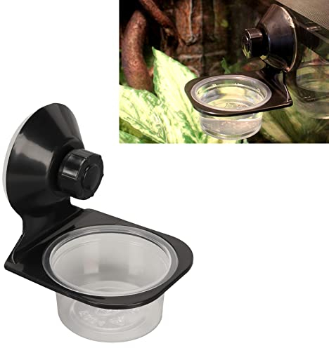 Pssopp Reptile Food and Water Cups Crested Gecko Feeding Ledge Multipurpose Reptile Food Water Feeding Bowl for Lizard Leopard Gecko and Other Small Pets (Single Bowl)