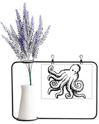 no/no Marine Life Octopus Cartoon Illustration Artificial Lavender Flower Vase Bottle Card