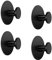 LJLink Self Adhesive Hooks Matte Black 4 PCS Modern Towel Hook Stainless Steel Wall Hooks Round Shower Towel Hanger for Bathroom Kitchen