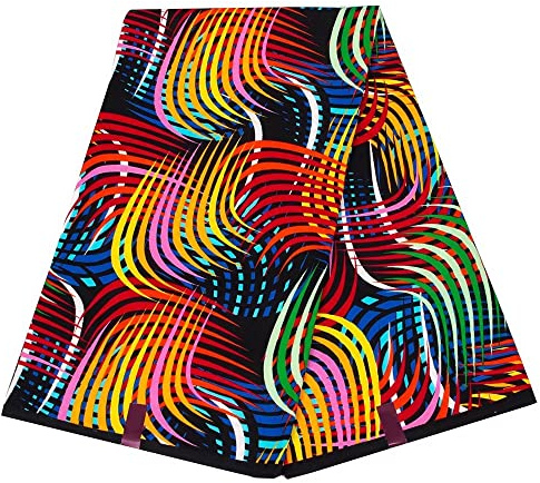 ANNINGWAX Afrikanischer Stoff, 100% Baumwolle, Ankara-Wachs-Druck, 6m, für Partykleider & DIY-Projekte