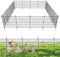 10 Panels No Dig Decorative Outdoor Garden Fence for Yard, 24 in(H) X 20 ft(L) Animal Barrier Fencing Rustproof Metal Wire Panel Border for Dog, Rabbits, and Patio Temporary Ground Stakes