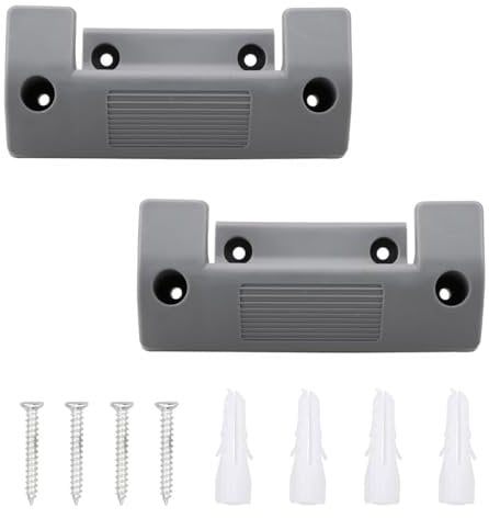 Tabanzhe 2-Pack Garden Hose Pipe Hanging Holder,Gray PVC Plastic Hose Reel Wall Mounted Holder Bracket with Screw Set,Perfect for Water Hose