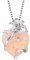 YL Collier Cœur Argent 925 taillé Opale Rose Fleur de lys Pendentif pour Femme maman