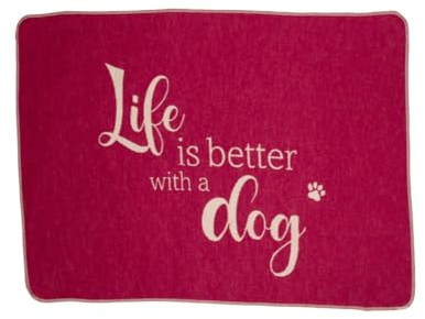 David Fussenegger Hundedecke 'Life is Better' 70 x 90 cm Pink