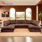 Generic U Shaped Cord Sofa - Back Cushion Sofa with Memory Foam Seating & Removable Covers - Versatile for Living Room, Bedroom, Office (Chocolate, Full Back)