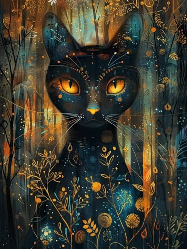 DIY 5D Diamond Painting Klein Katze,Tier 5D Diamant Painting Bilder Kinder,Diamant Crystal Arts Basteln Cross Stickerei Malerei nach Zahlen,Daiments Painting Erwachsene Für Wanddeko 100x133cm B8050