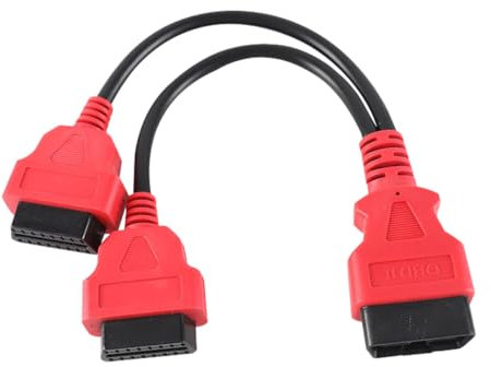 CGEAMDY OBD2-Verlängerungskabel, Auto OBD2 Splitter-Verlängerungskabel Y, 16 Pin OBD2 Buchse Adapterstecker Diagnosekabel, 1 Stecker Auf 2 Buchsen Auto-Diagnosewerkzeug