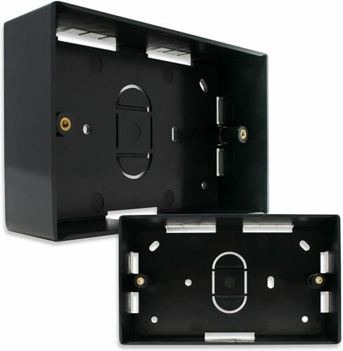 Scatola posteriore a doppia banda, 146 x 86 x 32 mm, colore: nero, confezione da 5