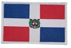 Bestickte Aufnäher Dominikanische Republik mit offiziellen Farben, gesticktes Wappen, bestickte Motorradflicken, Militärflicken, Aufnäher (Dominikanische Republik)