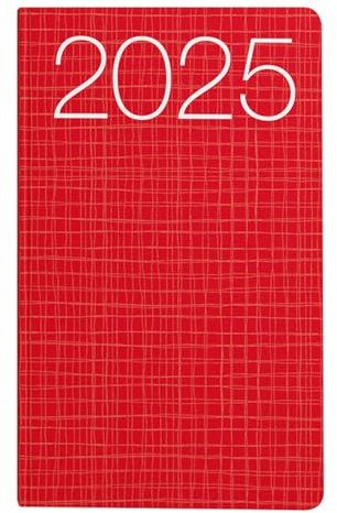 Idena 11146 - Taschenkalender 2025, Ladytimer im Format 8,7 x 15,3 cm, 1 Woche auf 2 Seiten, Terminplaner mit Flexicover-Einband in Rot und Eckperforation