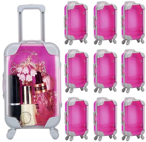AIOMOB Mini-Koffer, Geschenkbox, kleine Kunststoff-Wimpern, Verpackung, Gepäckbox für Reisen, Hochzeit, Junggesellinnenabschied, Brautjungfer, Brautparty, Gastgeschenke, Dekorationen, 10 Stück