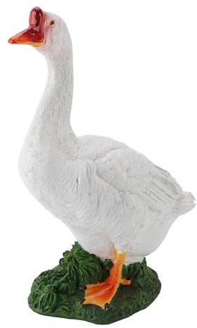 HUONIU Gans Statue, Gartenfigur aus Resin, dekorativer Gänse Skulptur für Balkon und Garten (Style 2)