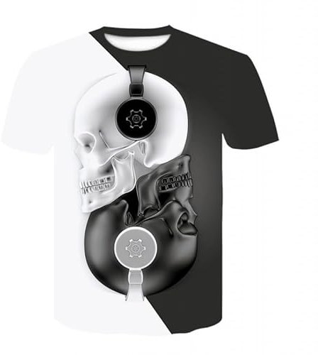 JIFENLI Herren 3D Druck T-Shirt Sommer-Cd-Player, Unisex, 3D-Gedrucktes T-Shirt, Rundhalsausschnitt, Kurzärmeliges Herren-Loses, Halbärmeliges, Elastisches T-Shirt, Atmungsaktives Oberteil