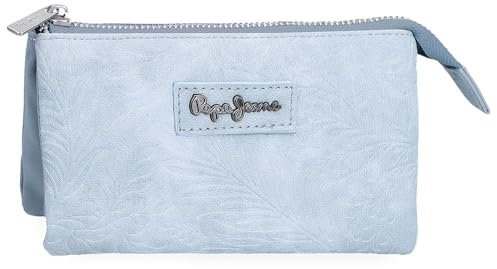 Pepe Jeans Jana Porte-Monnaie Trois Compartiments Bleu 17,5 x 9,5 x 2 cm Polyester avec détails en Cuir synthétique by Joumma Bags, Bleu, Talla única, Porte-Monnaie à Trois Compartiments