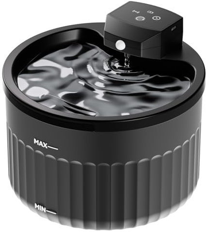 Katzenbrunnen Kabellos 3.2 L Trinkbrunnen für Katze Kabellos mit Bewegungsmelder Katzen Trinkbrunnen Katzentrinkbrunnen 4000mAh Hochwertige Filtration Wasserspender Katzen 2025