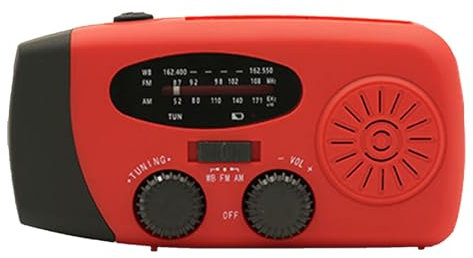 Radio Solar portátil, Radio meteorológica FM/Am, Radios de manivela con Batería de 20000mAh, Linterna LED, para Camping y Emergencia