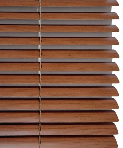 Imitación de Madera Veteada Persiana de Aluminio, Persiana Veneciana para Ventanas,Privacidad, Protección contra la luz y el Deslumbramiento, Personalizable (80×210cm)