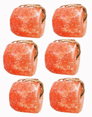 ZK Himalaya-Salzleckblock für Pferde & Hirsche, 6 Stück (je 1,4-1,8 kg) | Hängeseil, natürliche Mineralsalzblöcke für Ziegen, Rinder und liebe Jagd, witterungsbeständig