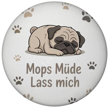 speecheese Magnet mit Flaschenöffner Cartoon Mops müde. Lass Mich. lustiger | mit Spruch