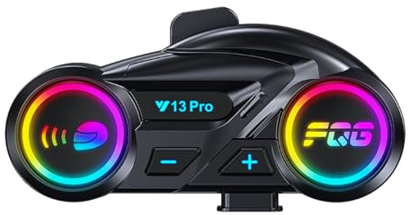 Motorradhelm-Gegensprechanlage, IP56 Wasserdicht Geräuschunterdrückung Motorrad Bluetooth Gegensprechanlage Headset mit 2-in-1-Mikrofon, 500M Reichweite 2-Rider Kommunikationsgerät