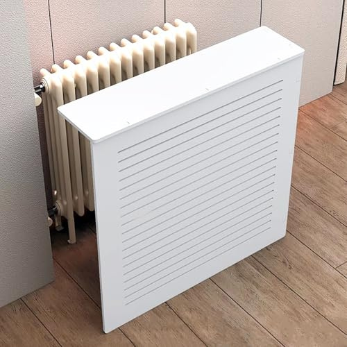 Cache Radiateur pour La Maison, Cache Radiateur à Bois à Trois Côtés, Étagères Décoratives pour Armoire avec Lattes de Ventilation, Support Latéral pour Radiateur(70x60x20cm)