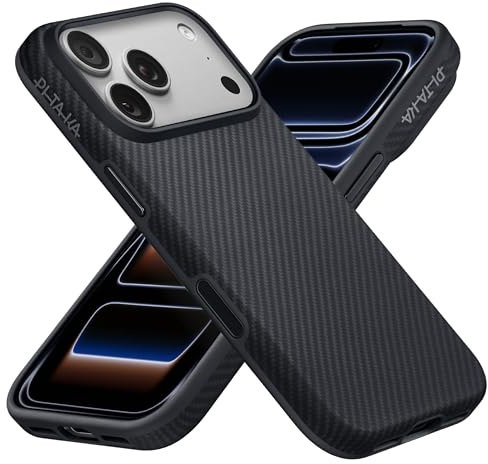 pitaka Hülle für iPhone 17 Pro Max Magnetische Schutzhülle mit Kamerasteuerung Kompatibel mit Magsafe Vollgeschützte Handyhülle Robust und Elegant Aramid UltraGuard Schwarz/Grau