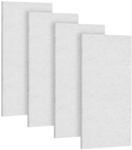 TONOR Groß Akustikpaneele Selbstklebend, 4 Pack 112x55 cm Schallschutzplatten Akustikplatten für Wandverkleidung, Akustikbild für Akustische Behandlung und Wanddekoration, Studio, Haus, Büro, Grau
