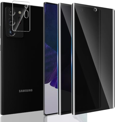 Yonntmmi Verre Trempé Pour Galaxy Note 20 Ultra Anti-Espion 2 Pièces + 1 Pièces Arrière Caméra, 9H, Anti Rayures, Sans Bulles, 3D Couverture Complète Protection Écran pour Galaxy Note 20 Ultra