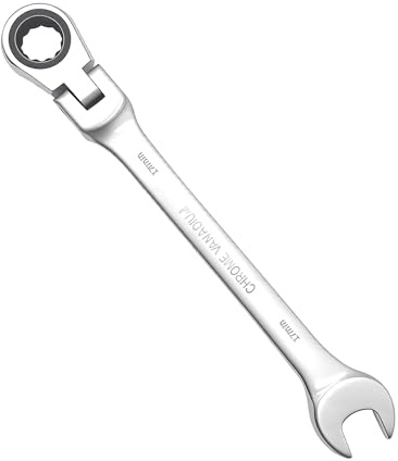 Innovess 17mm Ratchet Spanner, 72-Tooth Flexible Head Ratcheting Combination Wrench, Chrome Vanadium Steel Metric Spanner, 180° Pivot Head for Automotive Repair, DIY & Tight Spaces