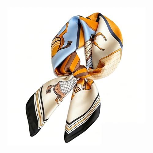 Lyramis Halstuch Damen,Seidentuch Damen,Seidentuch Scarf,Seidenschal Bandana Halstuch Leo Kopftuch Handgelenk Accessoires Stirnband Haarband,Leopardenmuster Eleganter Silk Schal Tuch,für Fraue Haare