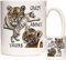 KAZMUGZ Tiger Mug Crazy About Tigers 311.8 g Ceramic Mug Pictures of White Tiger and Yellow Tigers on Git Mug for Tiger Fans