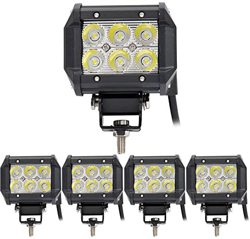 Greenmigo 5X 18W Led Arbeitsscheinwerfer Offroad Lampe Flood Scheinwerfer Arbeitslicht Zusatzscheinwerfer Rückfahrscheinwerfer