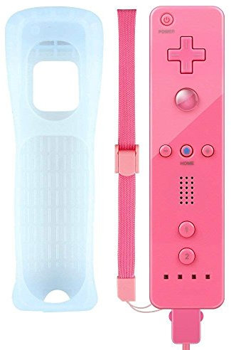 Ameego - Telecomando nero compatibile con qualsiasi versione di console Nintendo Wii e Wii U (prodotto di terze parti) Rosa acceso