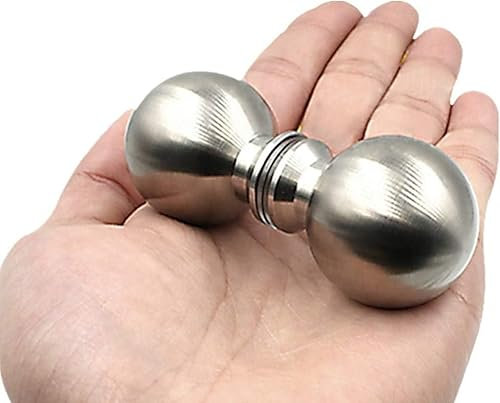 304 Edelstahl Duschtürknopf Duschtürgriff Badezimmer Duschkabine Türgriff Glastür Schrankgriff Dusche Griff Beschläge Türgriff Einzelne/Doppelter Knopf,Silberfinish,Schraube Ø8mm (A)