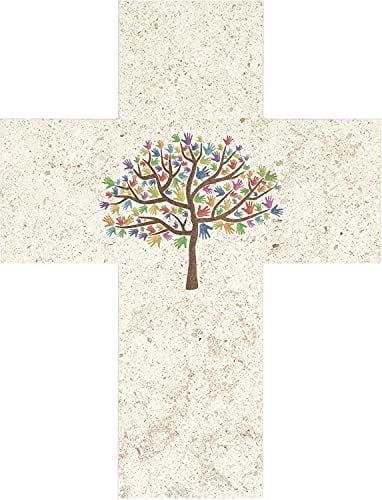 Butzon & Bercker Wandkreuz Lebensbaum Kruzifix 17 cm Naturstein Kreuz Geschenkverpackung